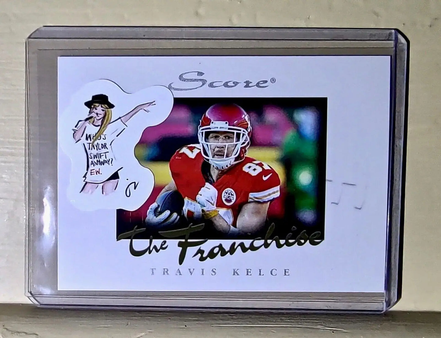 Taylor Swift Sticker Travis Kelce 2021 Panini NFL Score The Franchise #16 Card - Football Card Single