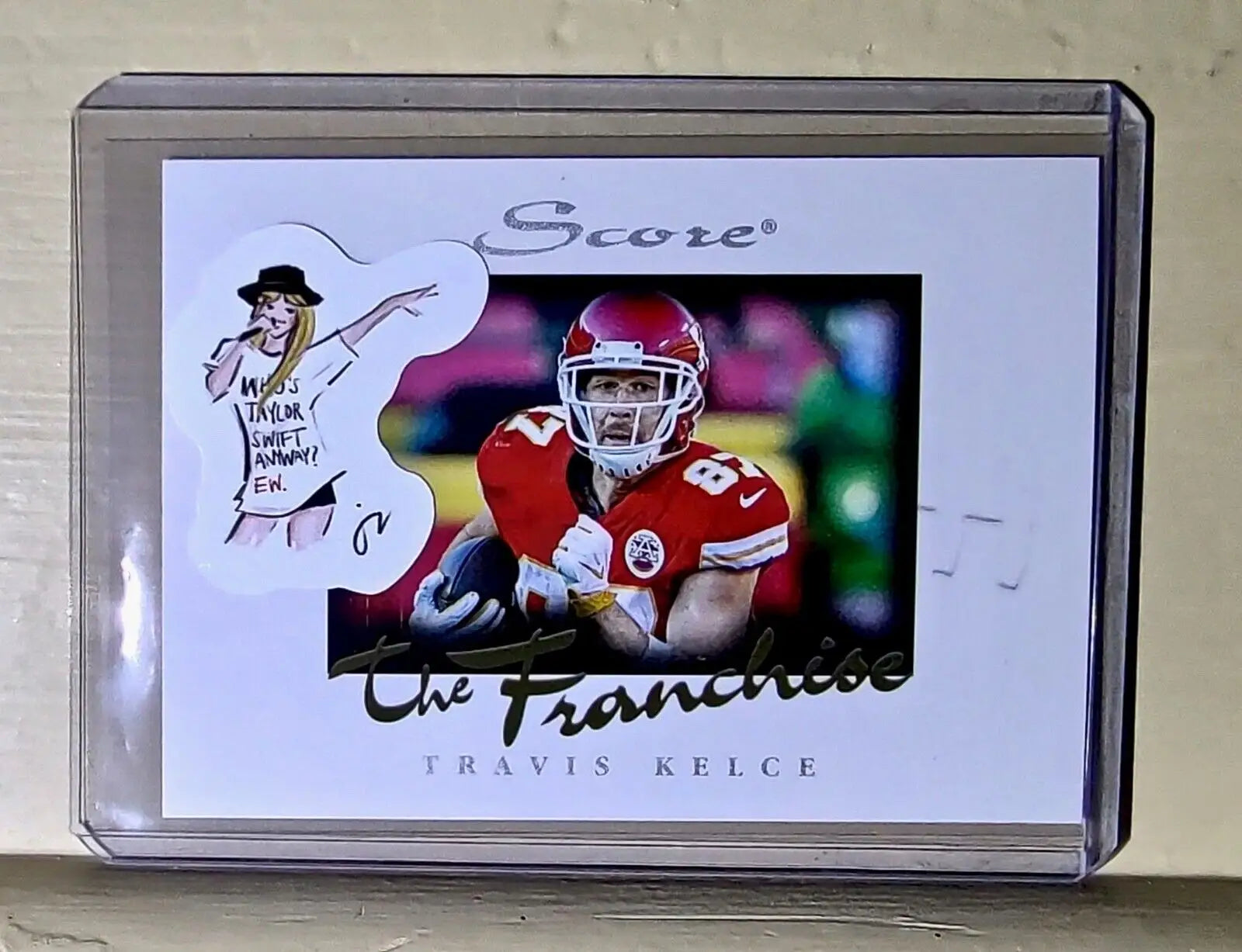 Taylor Swift Sticker Travis Kelce 2021 Panini NFL Score The Franchise #16 Card - Football Card Single