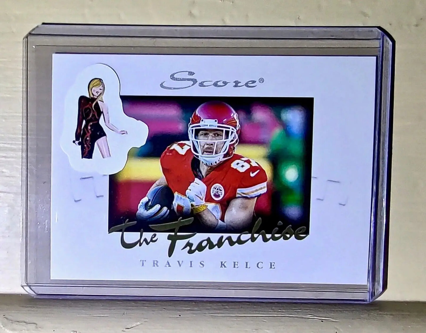 Taylor Swift Sticker Travis Kelce 2021 Panini NFL Score The Franchise #16 Card - Football Card Single