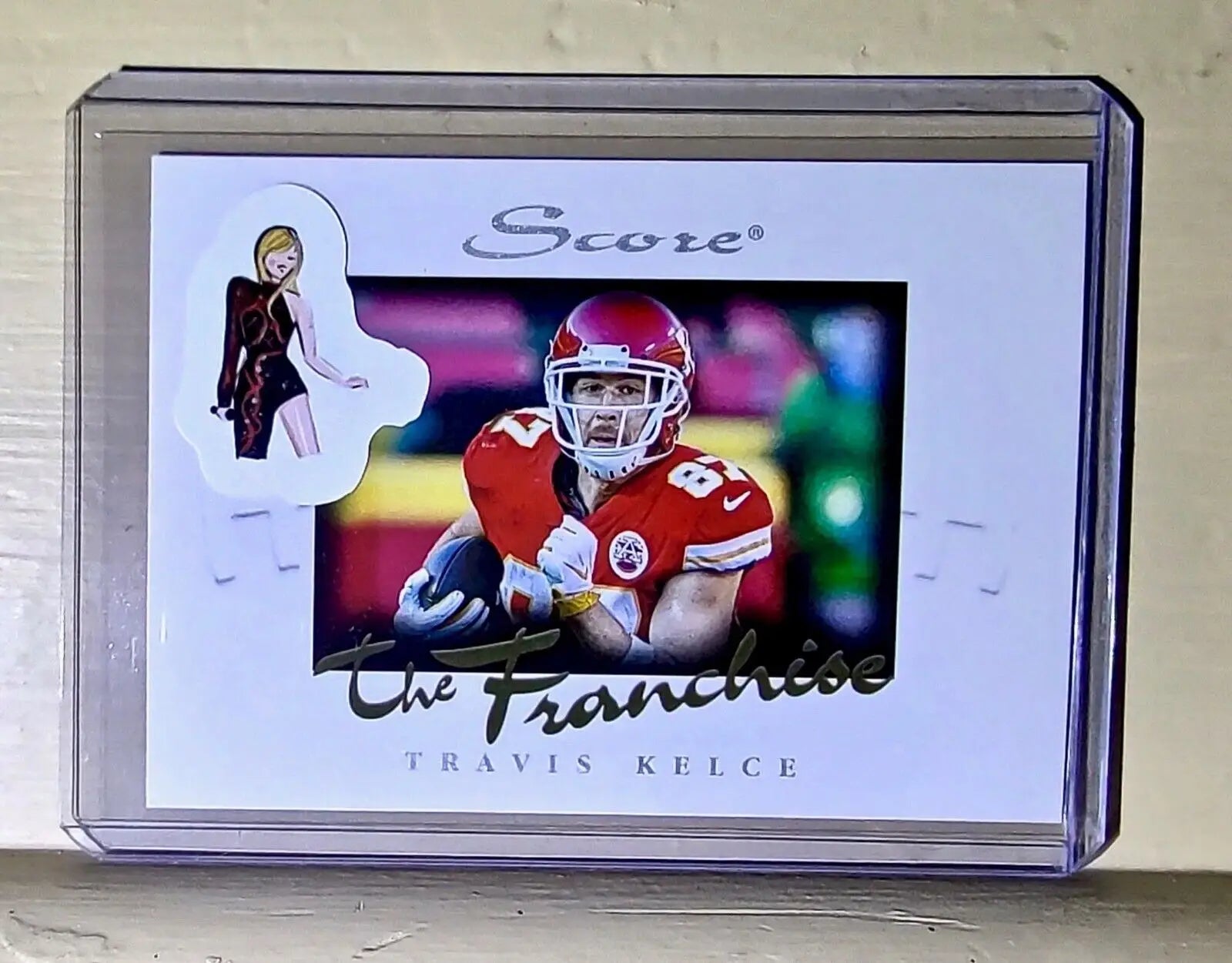 Taylor Swift Sticker Travis Kelce 2021 Panini NFL Score The Franchise #16 Card - Football Card Single