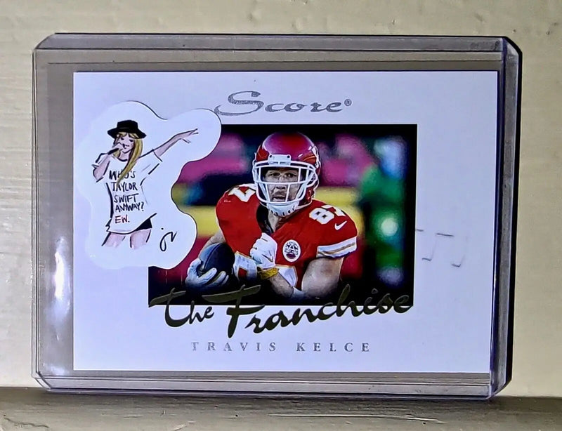 Taylor Swift Sticker Travis Kelce 2021 Panini NFL Score The Franchise #16 Card