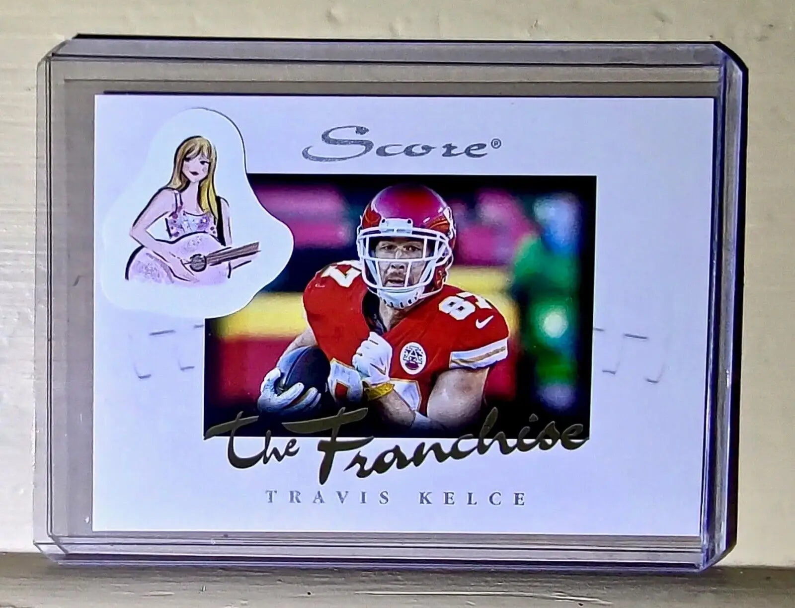 Taylor Swift Sticker Travis Kelce 2021 Panini NFL Score The Franchise #16 Card - Football Card Single
