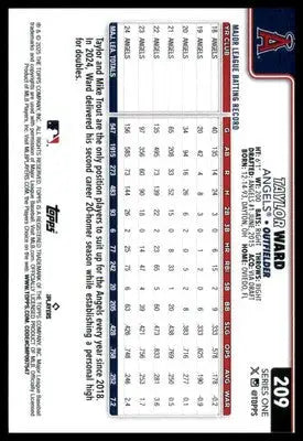 Taylor Ward 2025 Topps #209 Los Angeles Angels - Baseball Card Single
