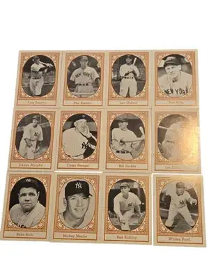 TCMA All Time N.Y. Yankees 12 Card Set 1980 Lou Gehrig Babe Ruth Mantle DiMaggio - Baseball Card Single