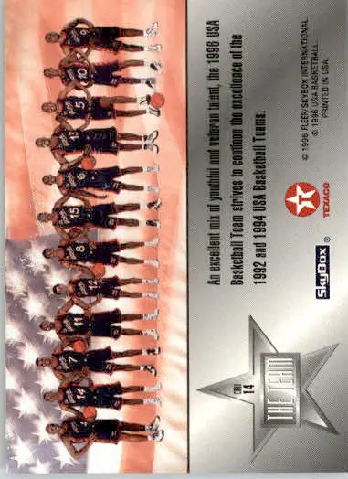 Team Card - 1996 SkyBox Texaco USA - #14 - Basketball - Basketball Card Single