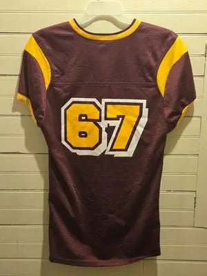 Teamwork Football Jersey Mens L Maroon Gold Pitcairn 67 Athletic Mesh Short - Apparel