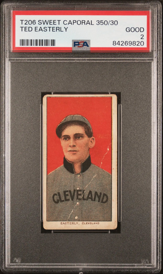 Ted Easterly 1909-11 T206 Sweet Caporal 350/30 PSA 2 Good - Baseball Card Single