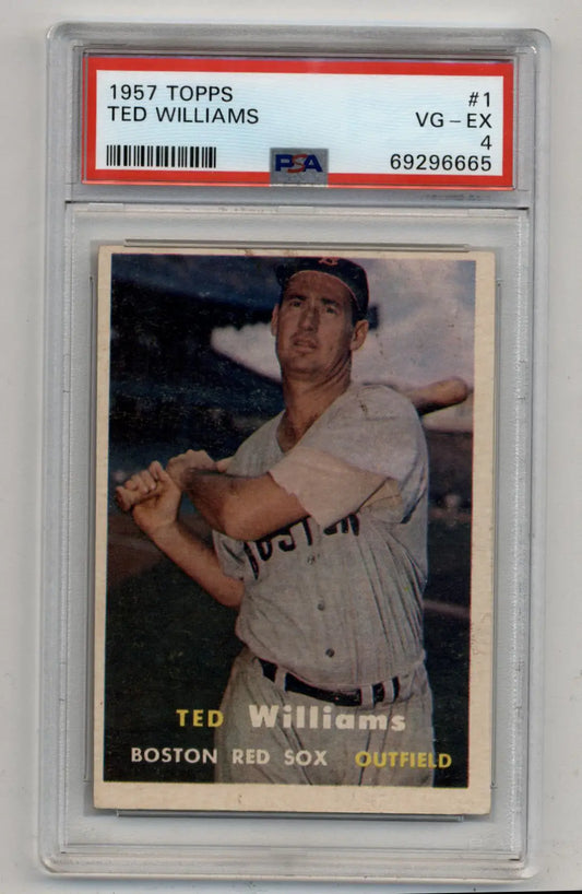 Ted Williams 1957 Topps #1 PSA 4 Very Good-Excellent 6665 - Baseball Card Single