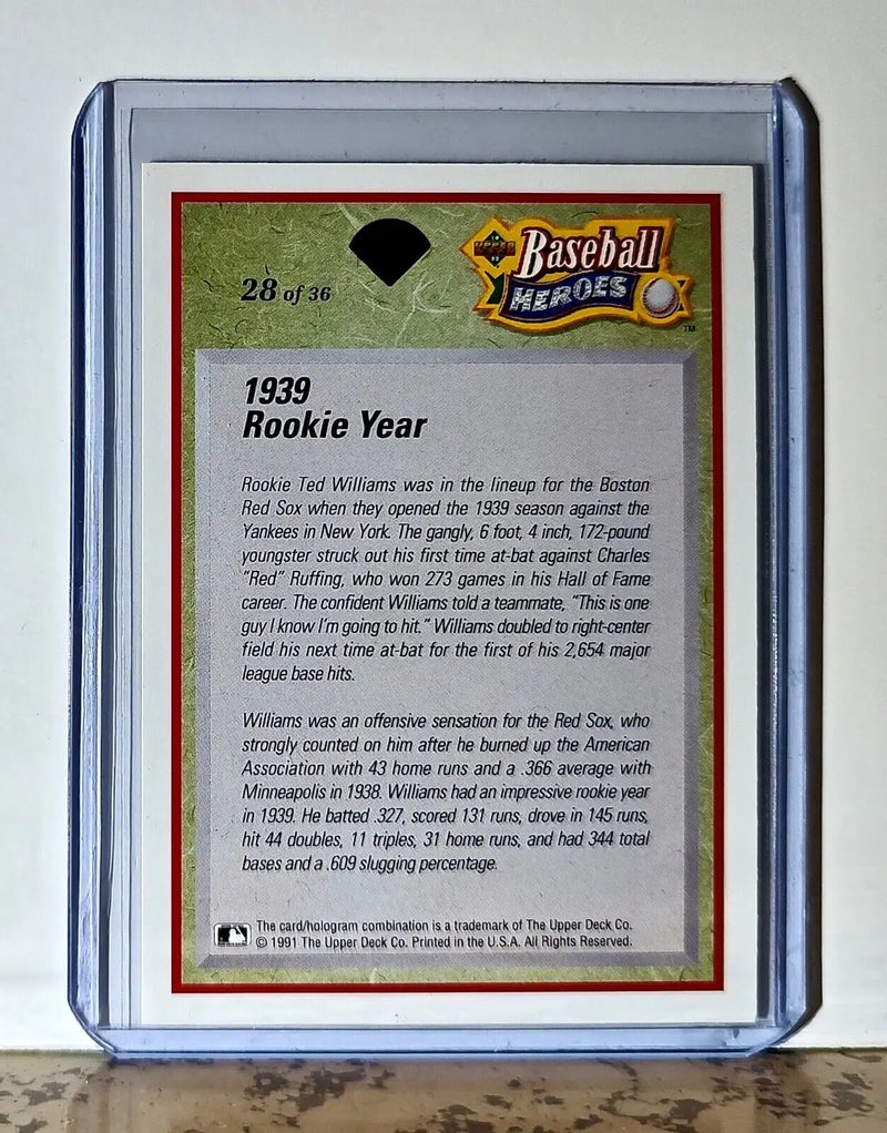 Ted Williams 1992 Upper Deck Baseball Heroes MLB #28 Card Boston Red Sox