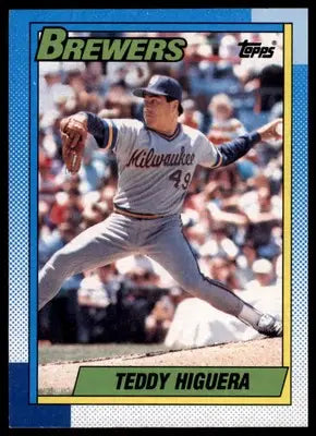 Teddy Higuera 1990 Topps #15 Milwaukee Brewers - Baseball Card Single