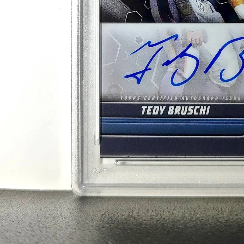 Tedy Bruschi 2023 Topps Chrome Black #TCBA-TEB PSA 9 Auto 10 - Football Card Single