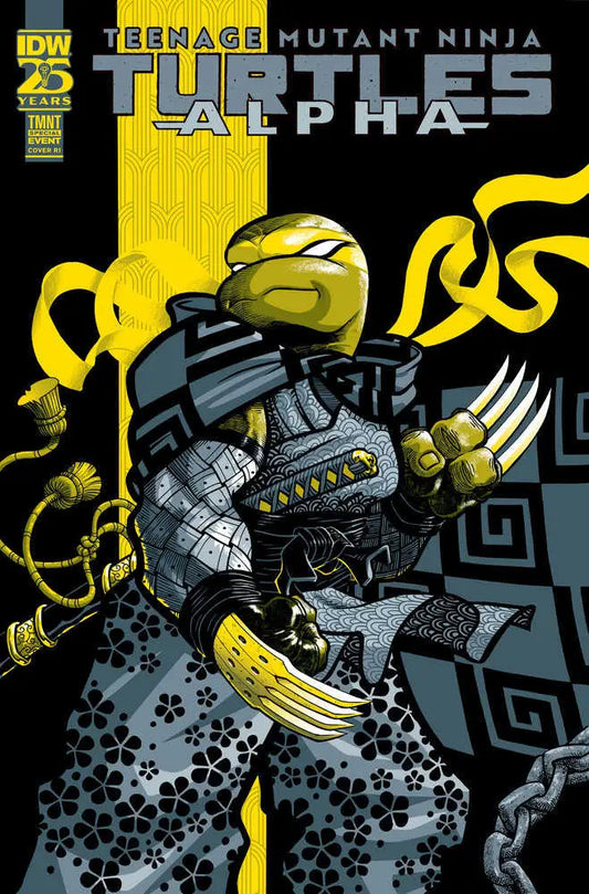 Heavily armored ninja turtle with metallic claws for Teenage Mutant Ninja Turtles trading cards
