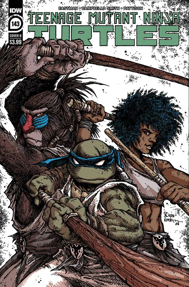 Teenage Mutant Ninja Turtles Ongoing #143 Cover B Eastman with action poses and trading cards