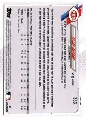 Tejay Antone Rookie 2021 Topps #333 Cincinnati Reds - Baseball Card Single