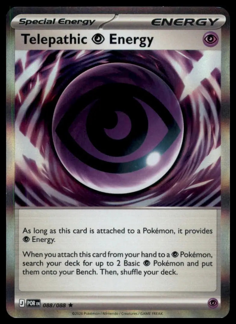 Telepathic Energy 088/088 Mega Evolution Perfect Order Holo Rare Pokemon - Pokémon Card Single