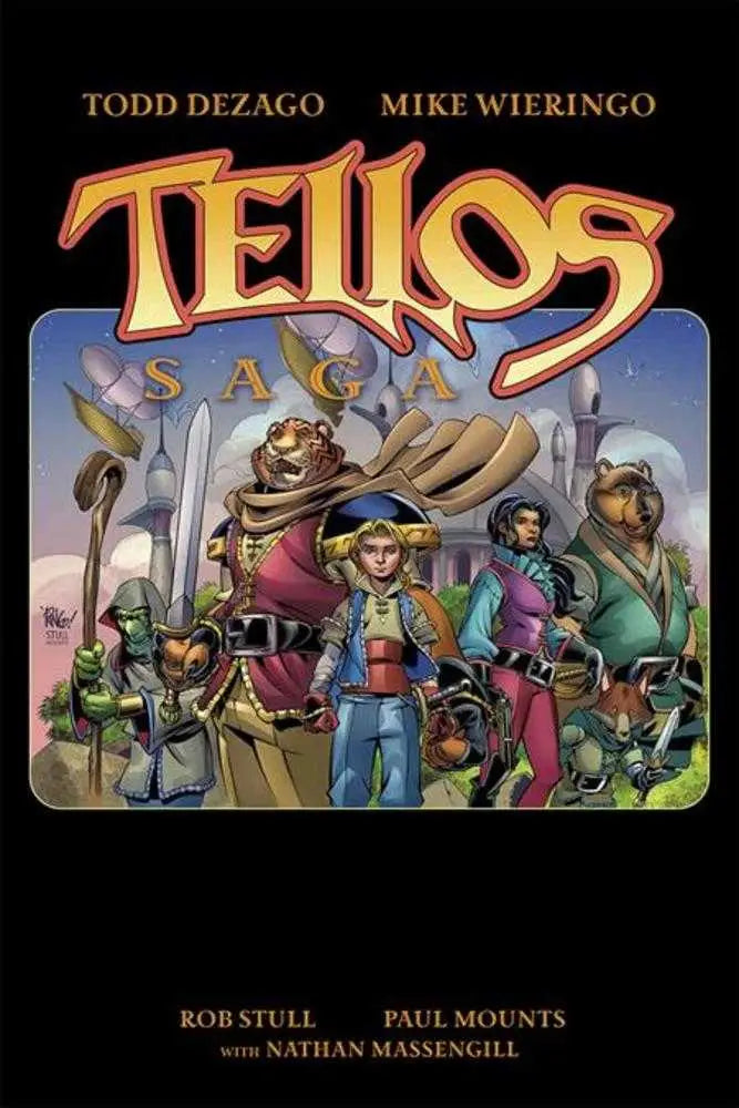 Tellos Saga graphic comic book cover featuring Todd Dezago artwork in the hardcover edition