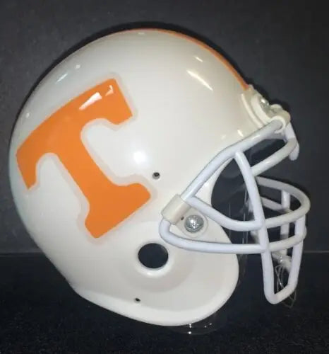 White Tennessee Volunteers football helmet hood ornament for Hard Headed Sports