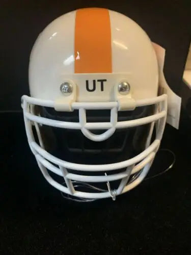 White Tennessee Volunteers Football Helmet Hood Ornament for Hard Headed Sports