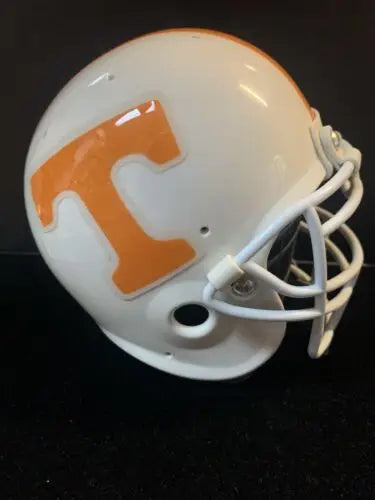 White Tennessee Volunteers football helmet hood ornament for Hard Headed Sports