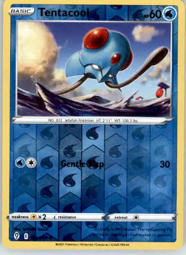 Tentacool - SWSH07: Evolving Skies - 026/203 - Reverse Holo LP - Pokémon Card Single