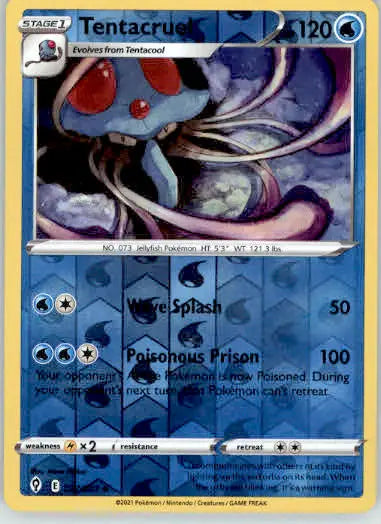 Tentacruel - SWSH07: Evolving Skies - 027/203 - Reverse Holo LP - TCG Card Single