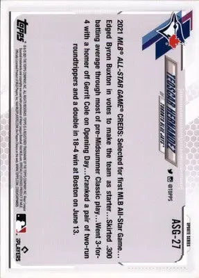 Teoscar Hernandez 2021 Topps Update 2021 MLB All-Stars #ASG-27 Toronto Blue Jays - Baseball Card Single