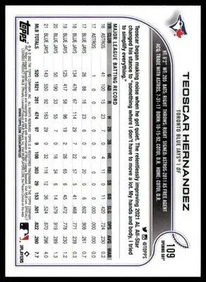 Teoscar Hernandez 2022 Topps Opening Day #109 Toronto Blue Jays - Baseball Card Single