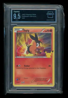 Tepig #13/25 Arena Club 9.5 2021 Pokemon SWSH McDonald’s 25th Anniversary - Pokémon Card Single