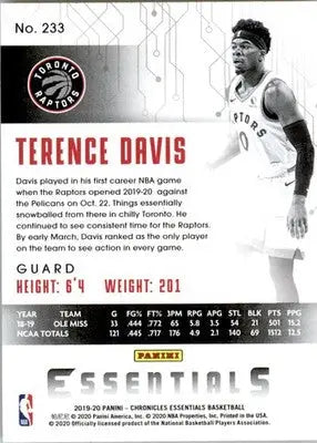 Terence Davis - 2019-20 Panini Chronicles - #233 - RC Basketball - Basketball Card Single