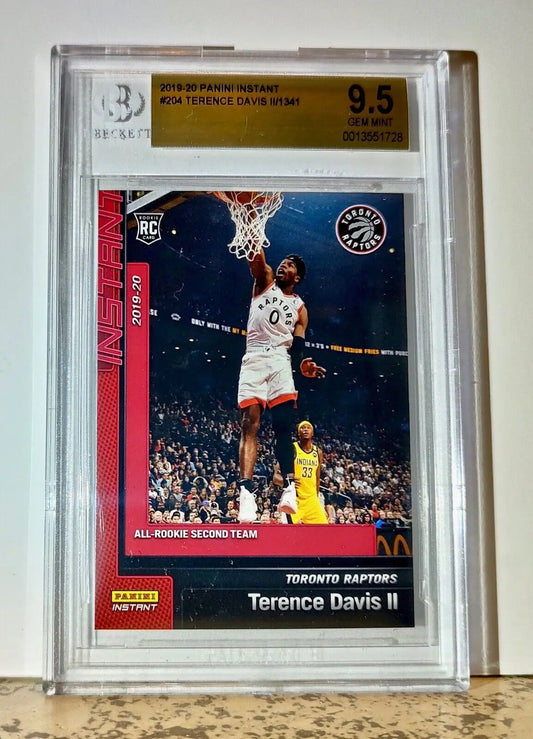 Terence Davis 2019-20 Panini NBA #204 Rookie 1 of 1341 BGS 9.5 Toronto Raptors - Basketball Card Single