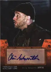 Autographed Terminator Salvation card featuring Chris Ashworth as Richter in a dark hat