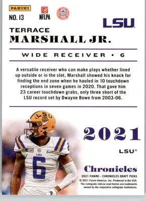 Terrace Marshall Jr. - 2021 Panini Chronicles Draft Picks - #13 - Football - Football Card Single