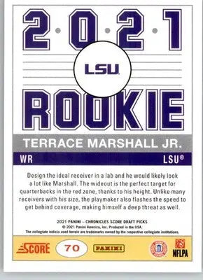 Terrace Marshall Jr. - 2021 Panini Chronicles Draft Picks - #70 - Football - Football Card Single