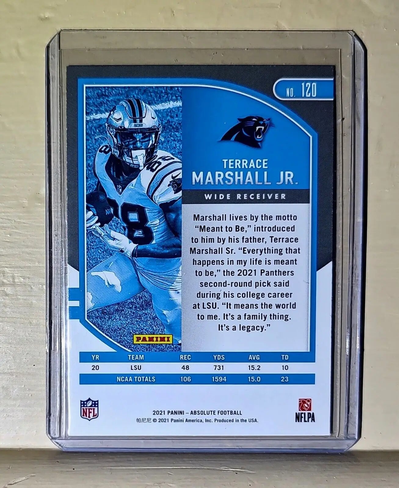 Terrace Marshall Jr. 2021 Panini NFL Absolute Green Parallel #120 Rookie Card - Football Card Single