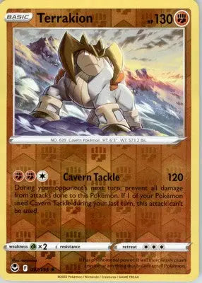 Terrakion - SWSH12: Silver Tempest - Reverse Holo LP - #097/195 - Pokémon Card Single