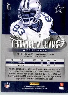Terrance Williams - 2014 Panini Prestige - #105 - Football - Football Card Single