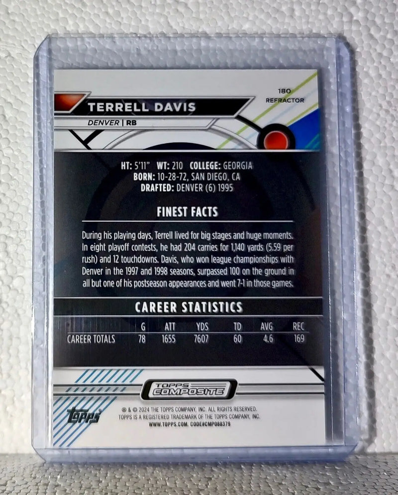 Terrell Davis 2023 Topps Finest Refractor NFL #180 Football Card Denver Broncos