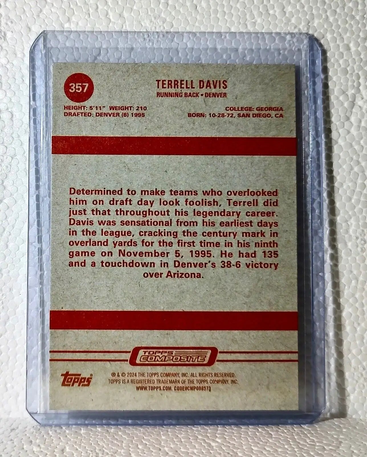 Terrell Davis 2023 Topps NFL #357 Composite Football Card Denver Broncos