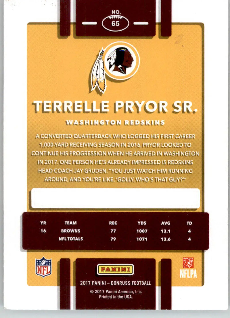 Terrelle Pryor Sr. - 2017 Donruss - #65 - Football