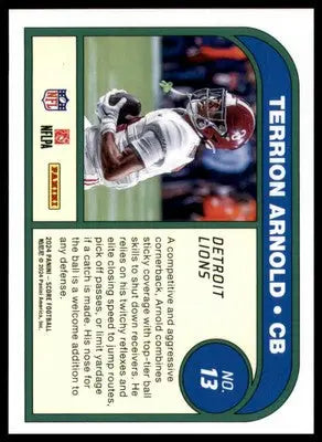 Terrion Arnold 2024 Score Protential #13 Detroit Lions - Football Card Single