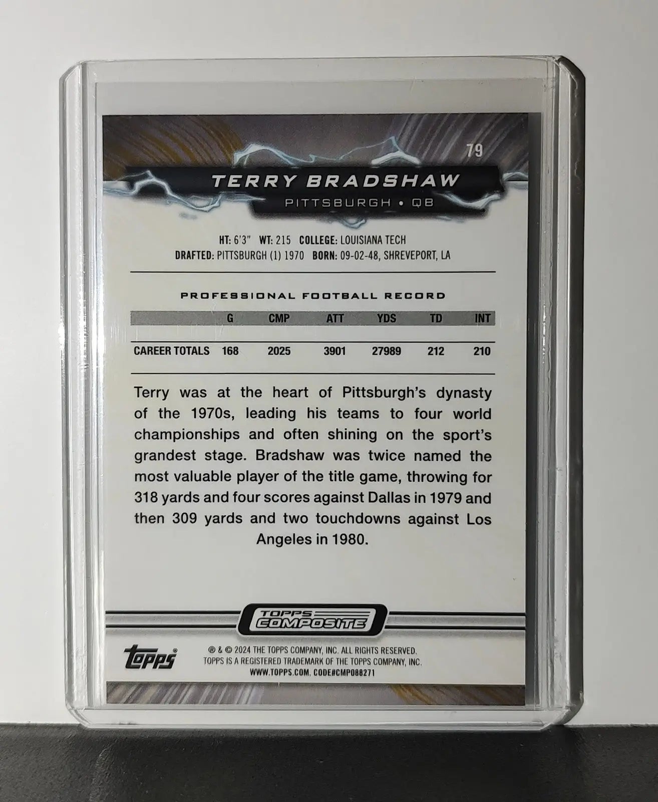 Terry Bradshaw 2023 Topps Resurgence NFL #79 Card Pittsburgh Steelers