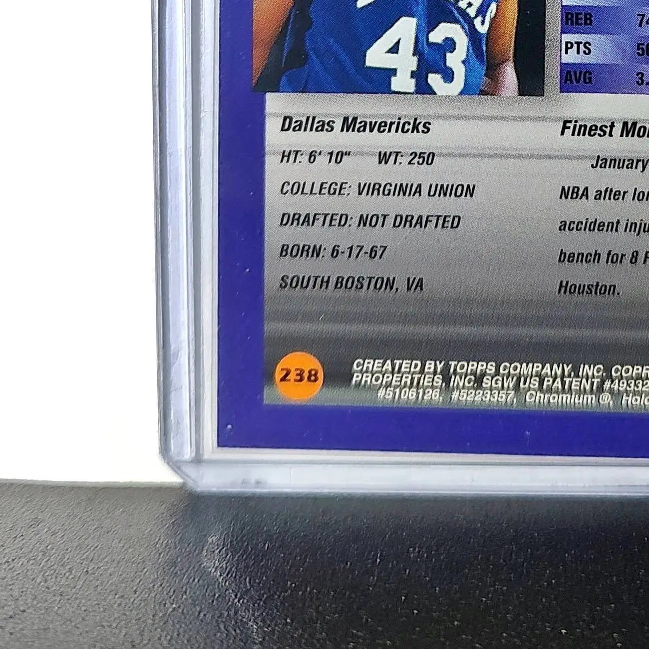 Terry Davis 1994-95 Topps Finest #238 Basketball Card
