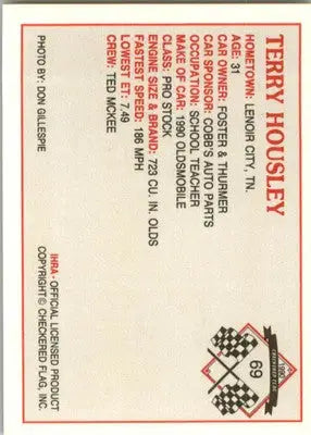 Terry Housley - 1990 Checkered Flag IHRA - #69 - Racing - Racing Card Single