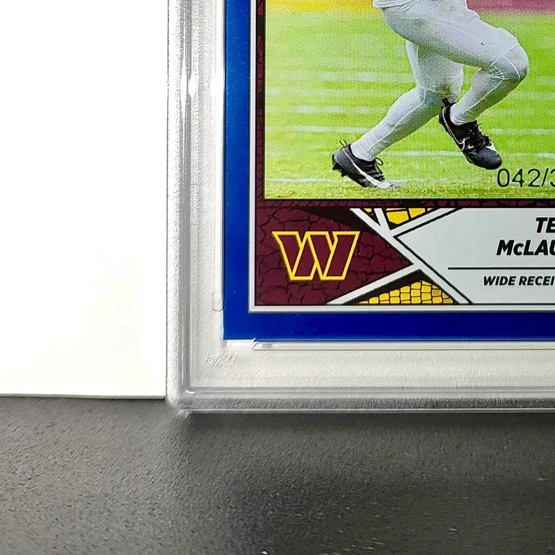 Terry McLaurin 2024 Panini Sticker Collection 042/349 #58 Blue Foil PSA 9 Mint