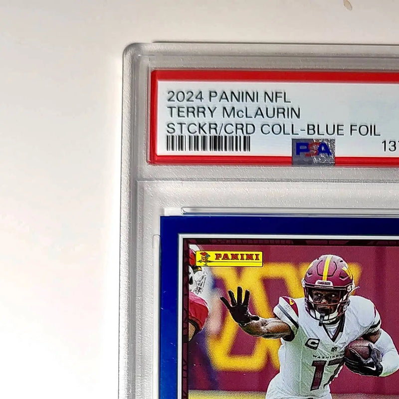 Terry McLaurin 2024 Panini Sticker Collection 042/349 #58 Blue Foil PSA 9 Mint