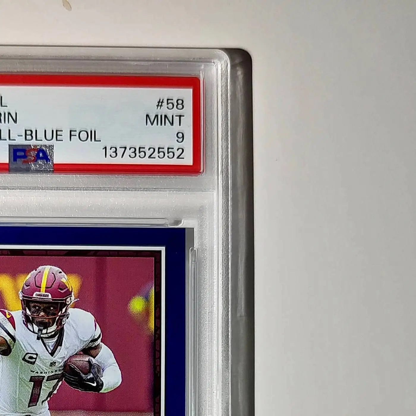 Terry McLaurin 2024 Panini Sticker Collection 042/349 #58 Blue Foil PSA 9 Mint