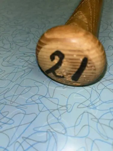 Wooden baseball bat end with number from Terry Puhl Houston Astros HOF game used bat
