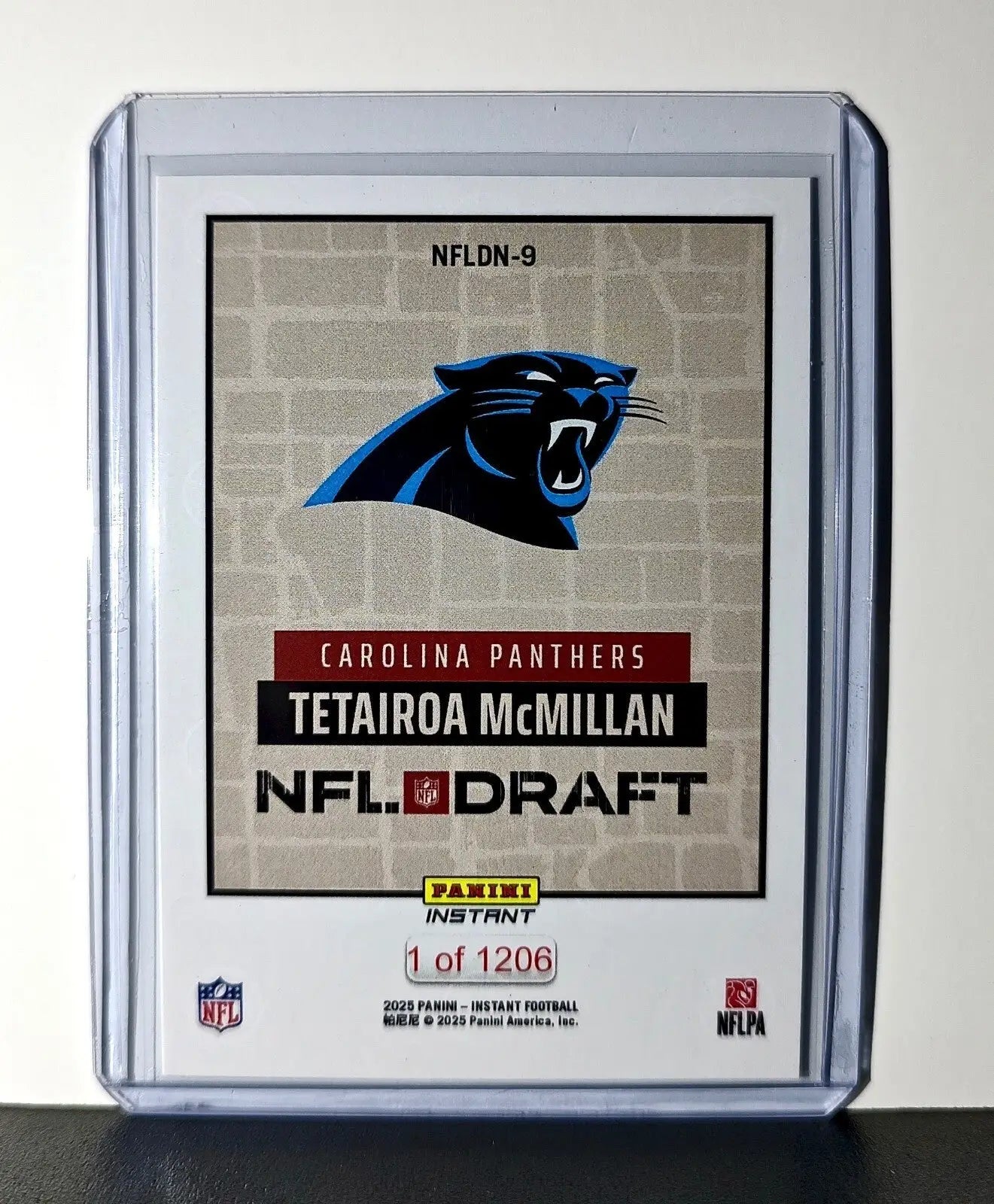 Tetairoa McMillan Rookie 2025 NFL Draft #9 Football Carolina Panthers 1 of 1206 - Football Card Single