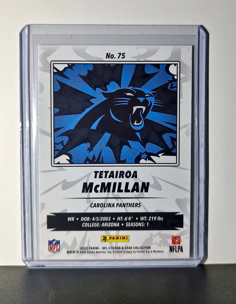Tetairoa McMillan Rookie 2025 Panini NFL #75 Foil Sticker Card Carolina Panthers - Football Card Single