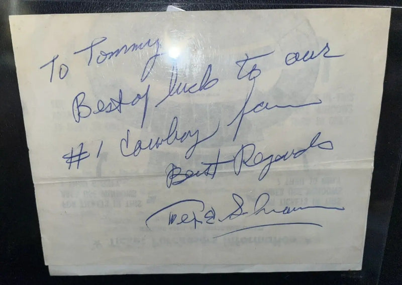 Tex Schramm Inscribed Auto 1967 NFL Dallas Cowboys Letter Cotton Bowl Game PSA - Sports Memorabilia